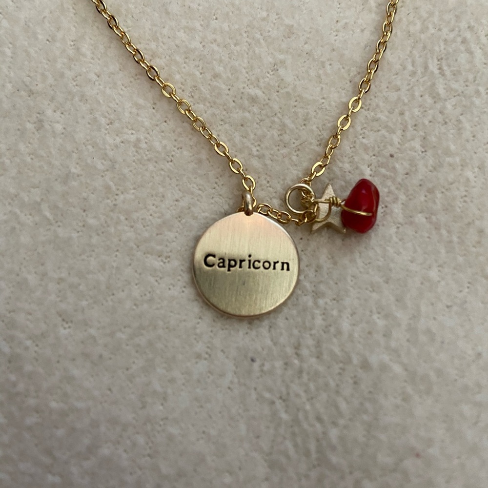 Gold zodiac necklace pendant